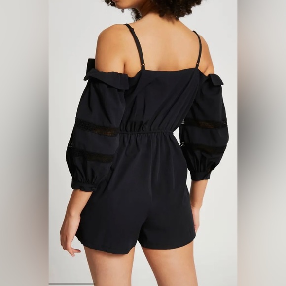 RIVER ISLAND Women Belted Could Shoulder Romper White 3/4 Sleeve, size 8 - Picture 13 of 16